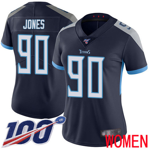 Tennessee Titans Limited Navy Blue Women DaQuan Jones Home Jersey NFL Football #90 100th Season Vapor Untouchable